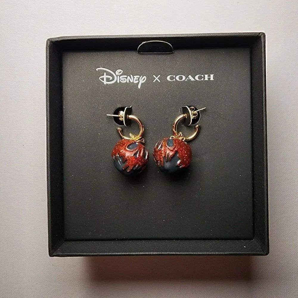 NWT COACH x DISNEY CD812 Villain Poison Apple Earrings CD812 Evil Queen